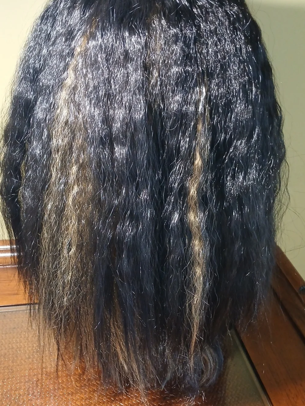 Black with Blonde Highlights Women's Kinky Wig 18